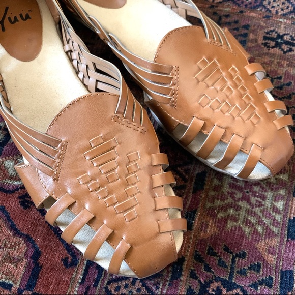 Yuu Shoes - Yuu Fable Camel Brown Slip On Comfort Sandal
